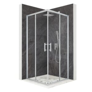 Kabina prysznicowa A1 kwadratowa przesuwna srebrna 80x80cm