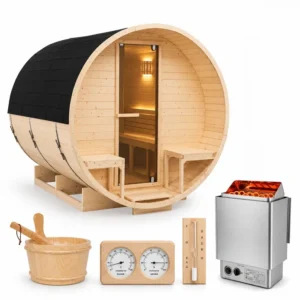 Sauna ogrodowa 220x240 cm z piecem elektrycznym 9 kW