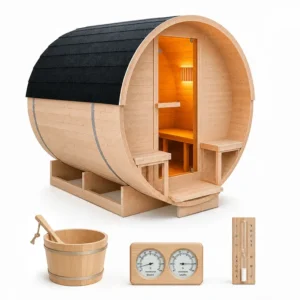 Sauna ogrodowa beczka 220x240cm bez pieca