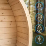 sauna ogrodowa beczka z piecem elektrycznym 9kW świerk skandynawski