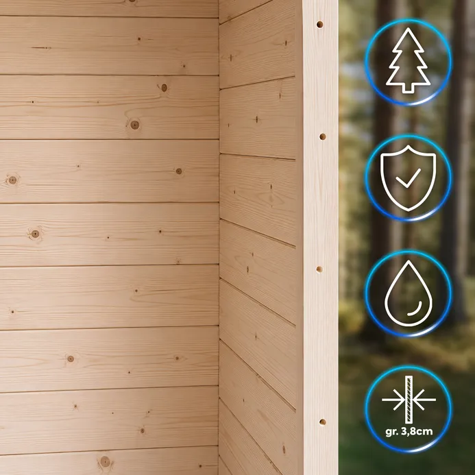 sauna ogrodowa 220x340cm ze świerka skandynawskiego