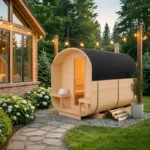 Sauna ogrodowa 220x340 w ogrodzie